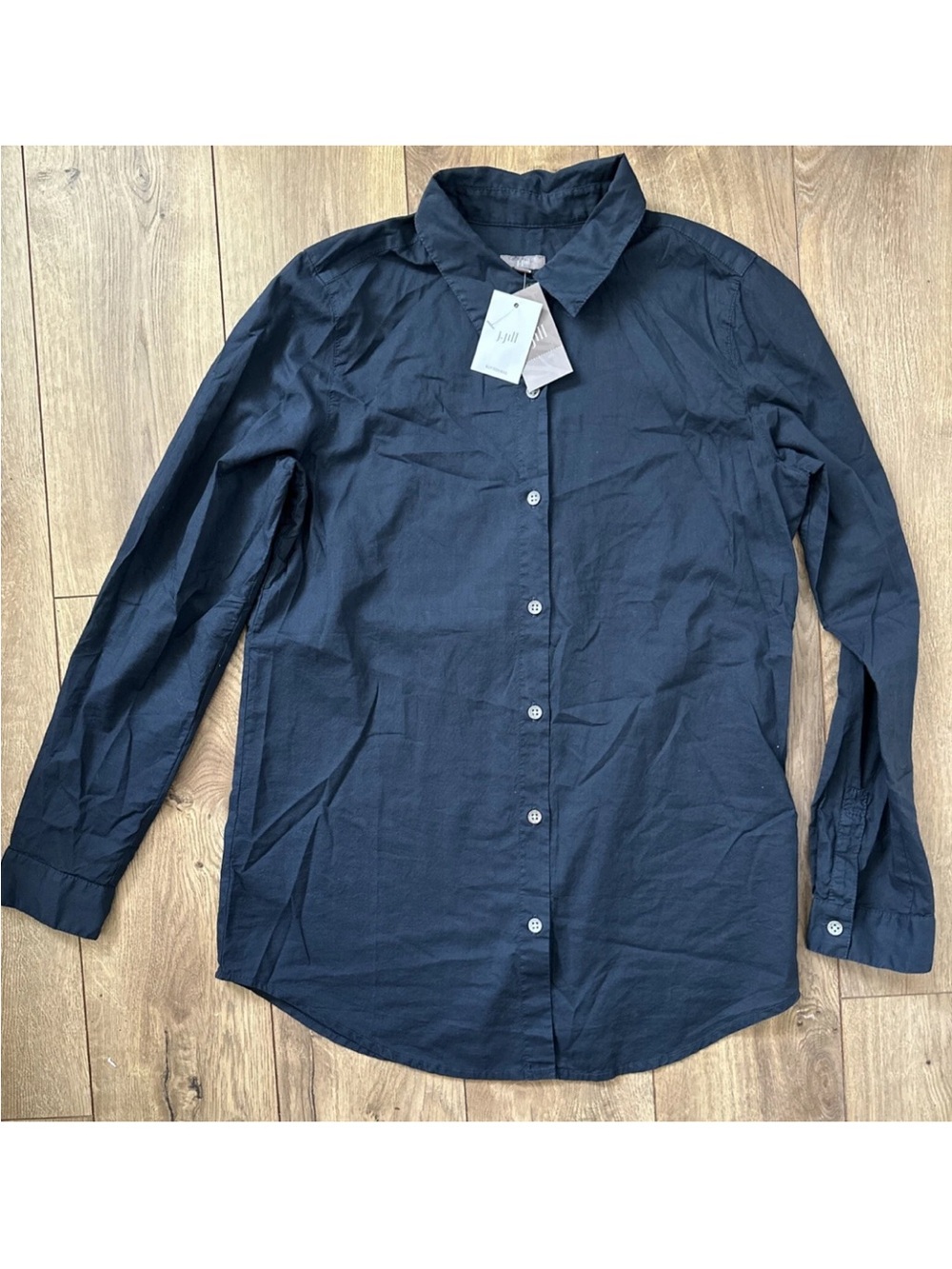 I jill Long-Sleeve poplin Button-Up Shirt - Navy Blue women XS